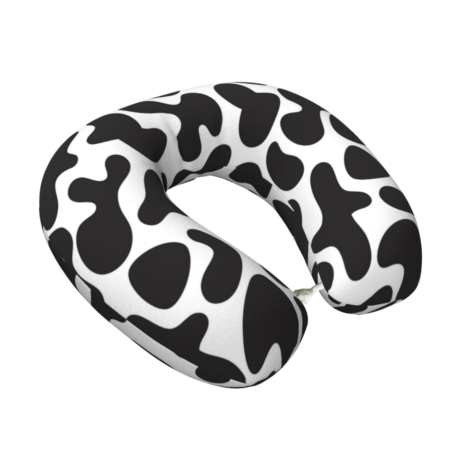 LKYMOH Seamless Pattern With Spotted Cow, Travel Neck Pillow U-Shaped Memory Neck Support Soft Comfortable With Washable Cover For Airplane Car Traveling and Office