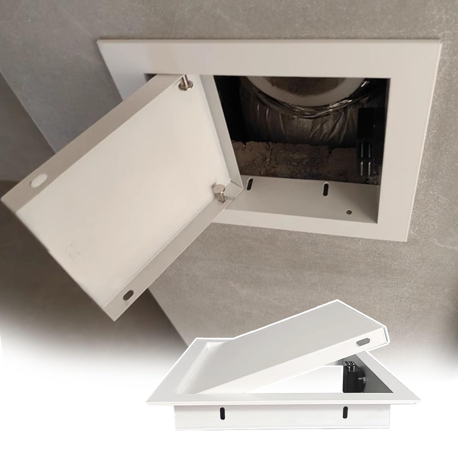 Puerta de Acceso pequeña Blanca con Cierre magnético, Panel de Acceso metálico para fontanería/Electricidad, trampilla de inspección empotrada, Placa de Cubierta para Orificio de Pared (6x8