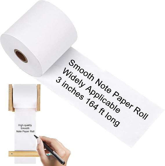 3 Inch White Kraft Note Roll for Wall Mounted Holder Grocery List Memo Board Butcher Paper Holder for Home Decor DIY to-do List 164ft(Only Paper Roll)