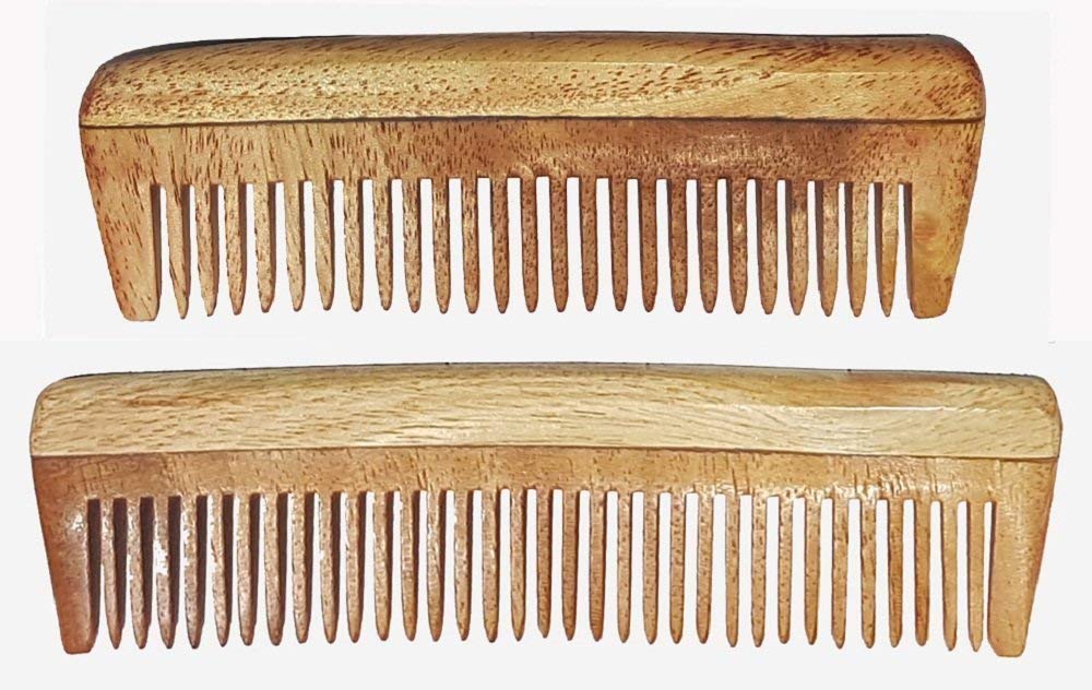 AATIRA Neem Wood Comb Natural Handemade Anti-Dandruff Neem Wood Comb For Women Hair Fall Control Comb (M9)