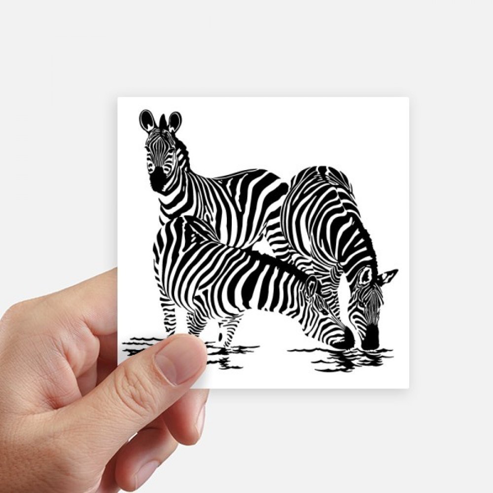 Sticker zèbres carré 10 cm, autocollant décoratif multicolore pour PC et moto