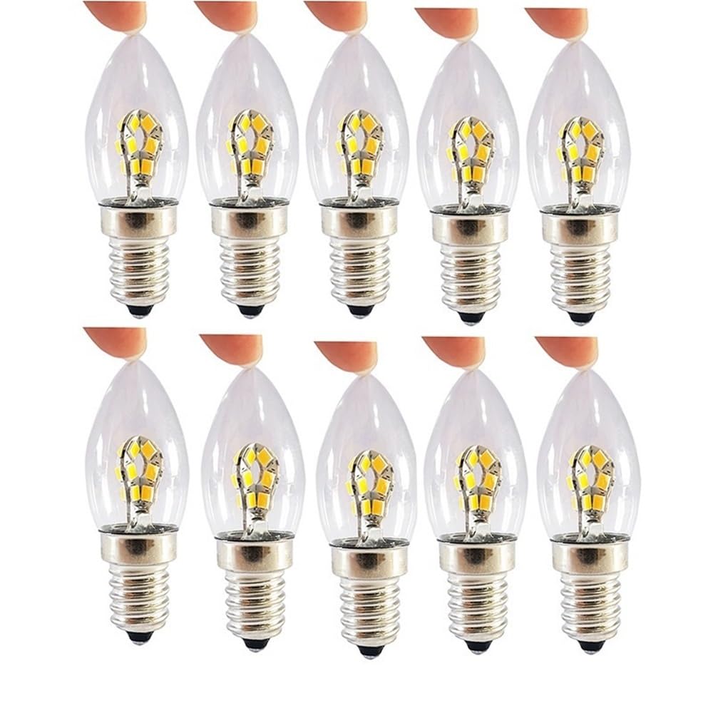 KJXP, Paquete de 20 bombillas LED tipo vela CA 85-265 V C7 E12/E14 de 2,5 W, 24 x 2835 SMD, for iluminación de exteriores(White 6500K,E14 AC85-265V)