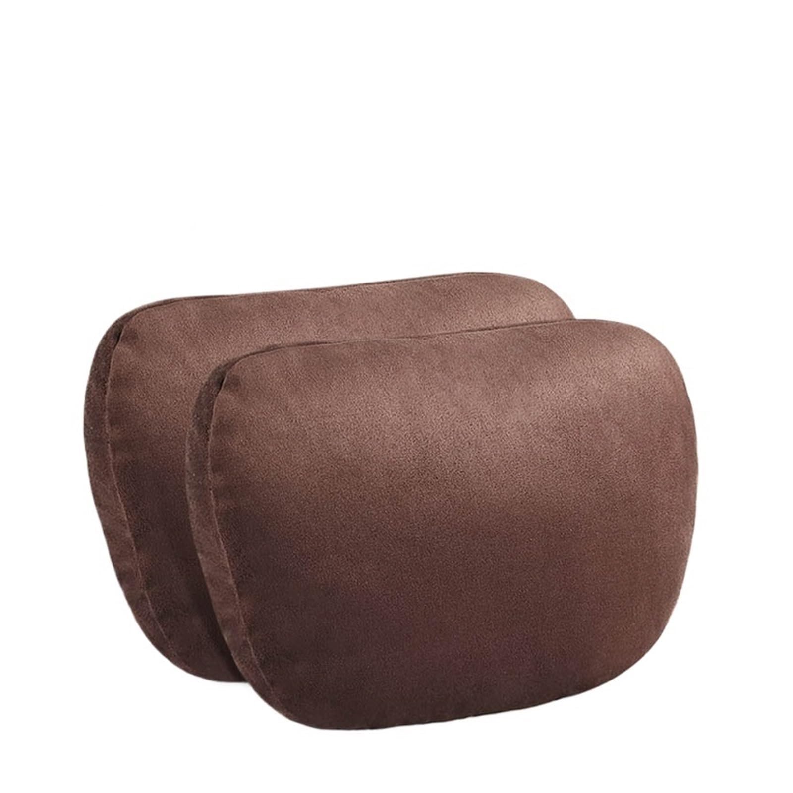 ONEMAJI Car Neck Pillow for Seat Leon Mk3 5F 2013-2019 2018 2017 2016 2015 2014, Ergonomic Cervical Relief Soft Interior Accessory Breathable Headrest Cushion Neck Support Pad,Coffee-2pc
