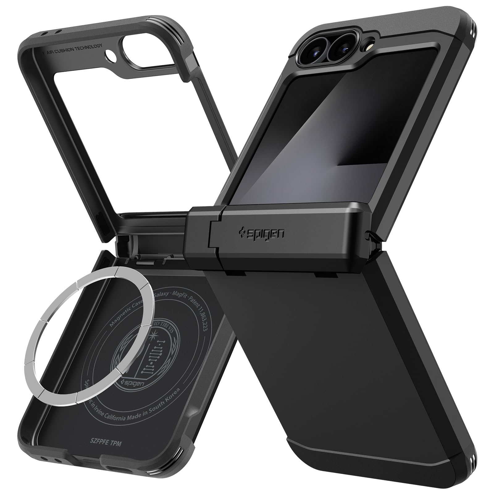 Spigen Cover Tough Armor Pro MagFit Compatibile con Samsung Galaxy Z Flip 7 FE e Samsung Galaxy Z Flip 6 - Nero