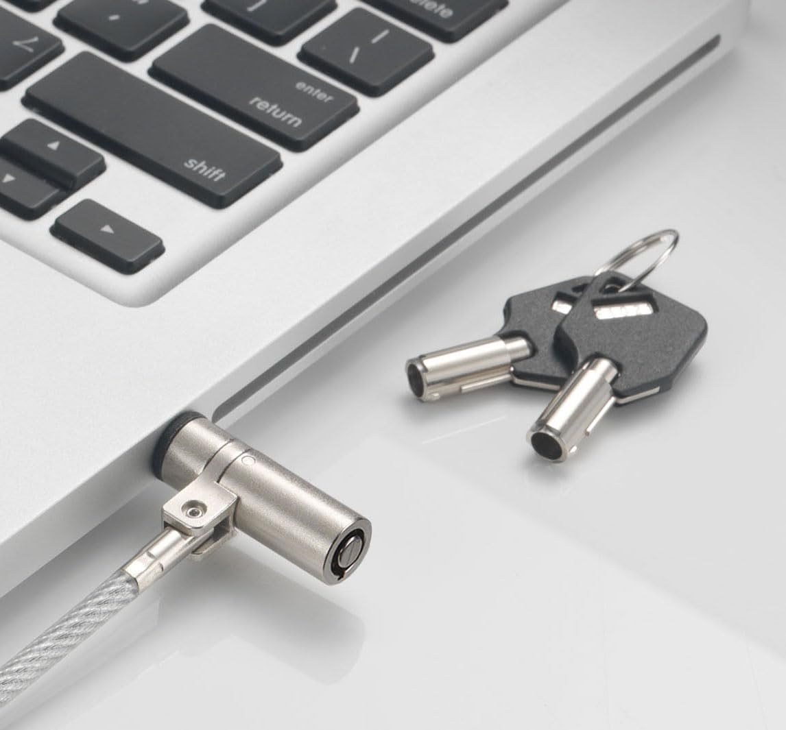 Techly 108262 Lucchetto con Sistema di Sicurezza Wedge-Lock per Notebook Cavo 1,8m Silver