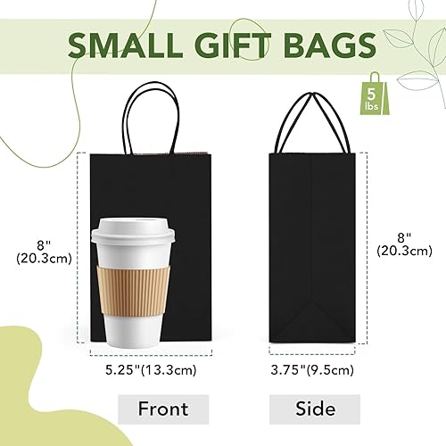 Miniatura 11 de MESHA Bolsas de papel grandes de 10 x 5 x 13 pulgadas, bolsas de papel kraft para compras con asas, paquete de 50 bolsas de regalo grandes, bolsas