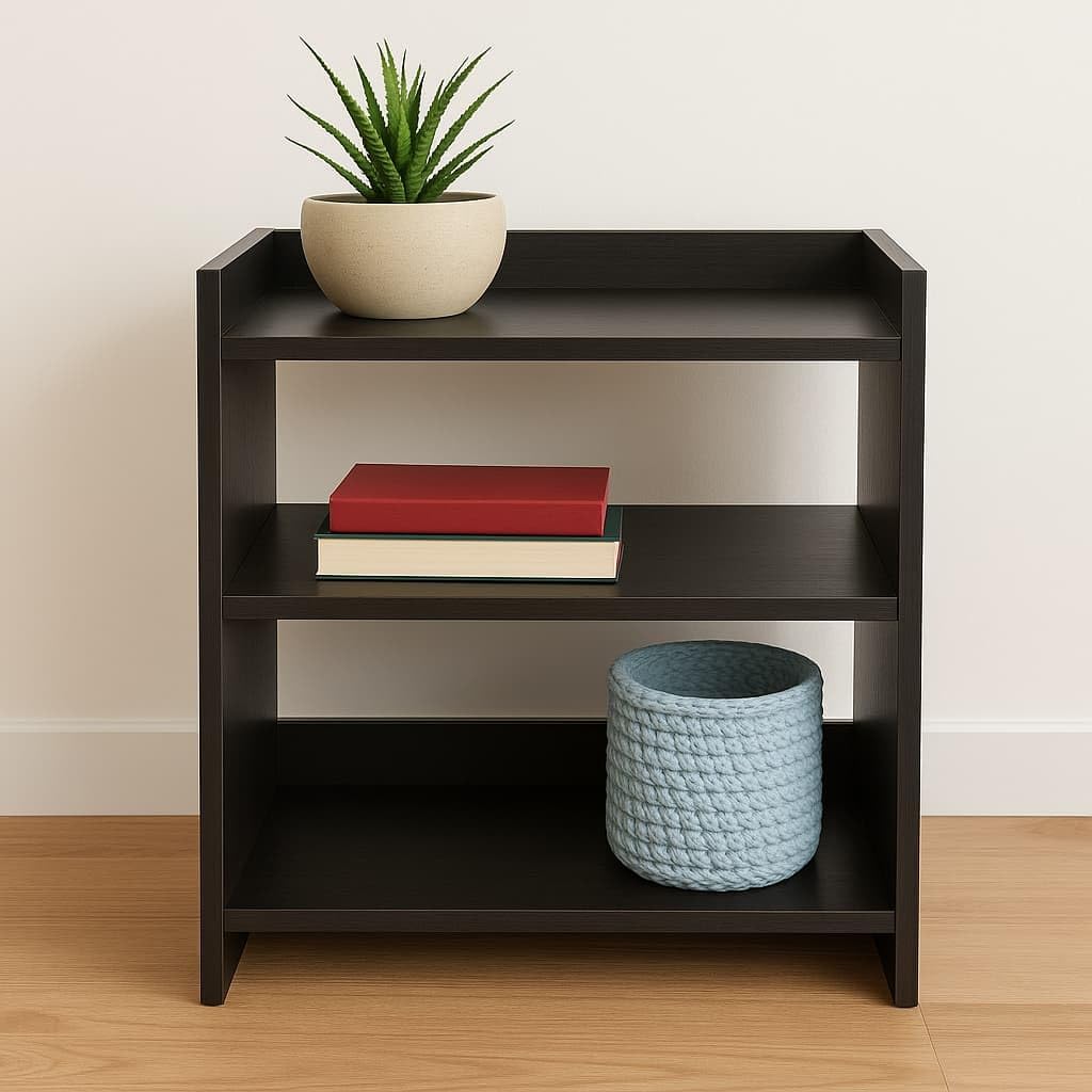 Bedside Table | MDF Nightstand in Wenge Finish, Compact Side Table for Bedroom, Living Room & Home-image-44
