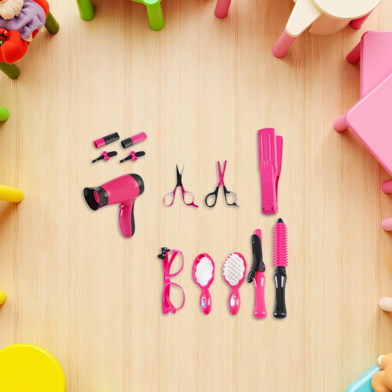 TOYANDONA 2 set Parrucchiere per Kit Salone Leggero e Sicuro Accessori per Styling e Coordinazione Occhio Mano per Bambine e Stimola e Apprendimento Pratico