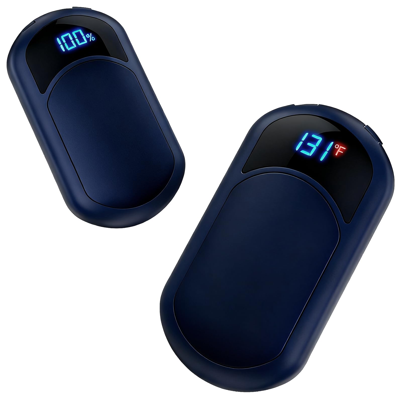 Hand Warmers 2-Pack, 2 * 3200mAh Rechargeable Hand Warmers, 3 Heat Settings, Up to 13Hrs, Ultra Thin Portable for Pocket Gloves Outdoor Sports, Winter Essentials for Men,Women. (Blue)