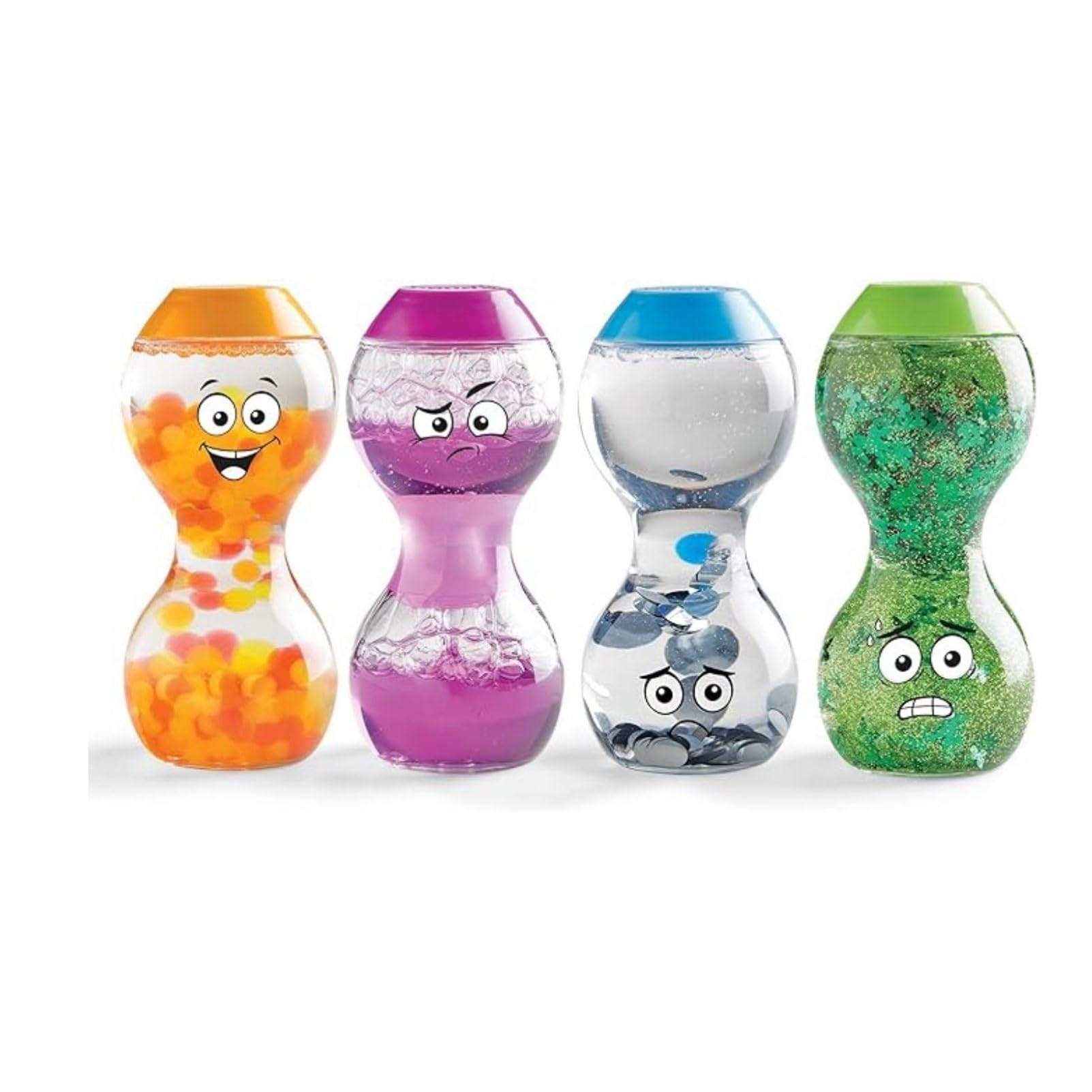 96242 Learning Resources Relaxing Emotional Bottles, Fun, Tired, Lonely, Tension, Set of 4, Emotional Control, SEL Relaxation Goods, Toy