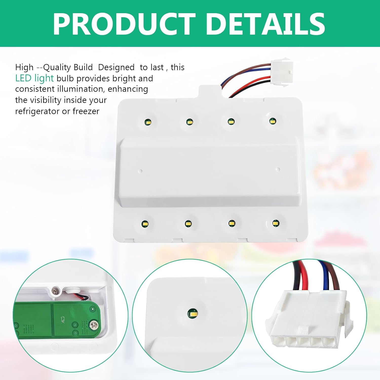W11125428 Refrigerator light Assembly Board Fits for KitchenAid Amana Maytag Whirlpool refrigerator led light W10587287 PS12347426 W10223894 W10289592 W10850514 Replacement light LED Assembly