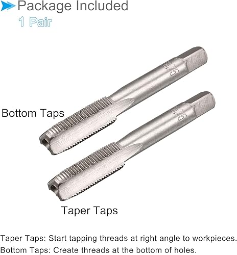 Miniatura 6 de Tapones de roscado a mano, rosca M8 x 0.75, herramienta métrica de aleación de acero, rosca inferior cónica (aplicaciones para reparación de roscas