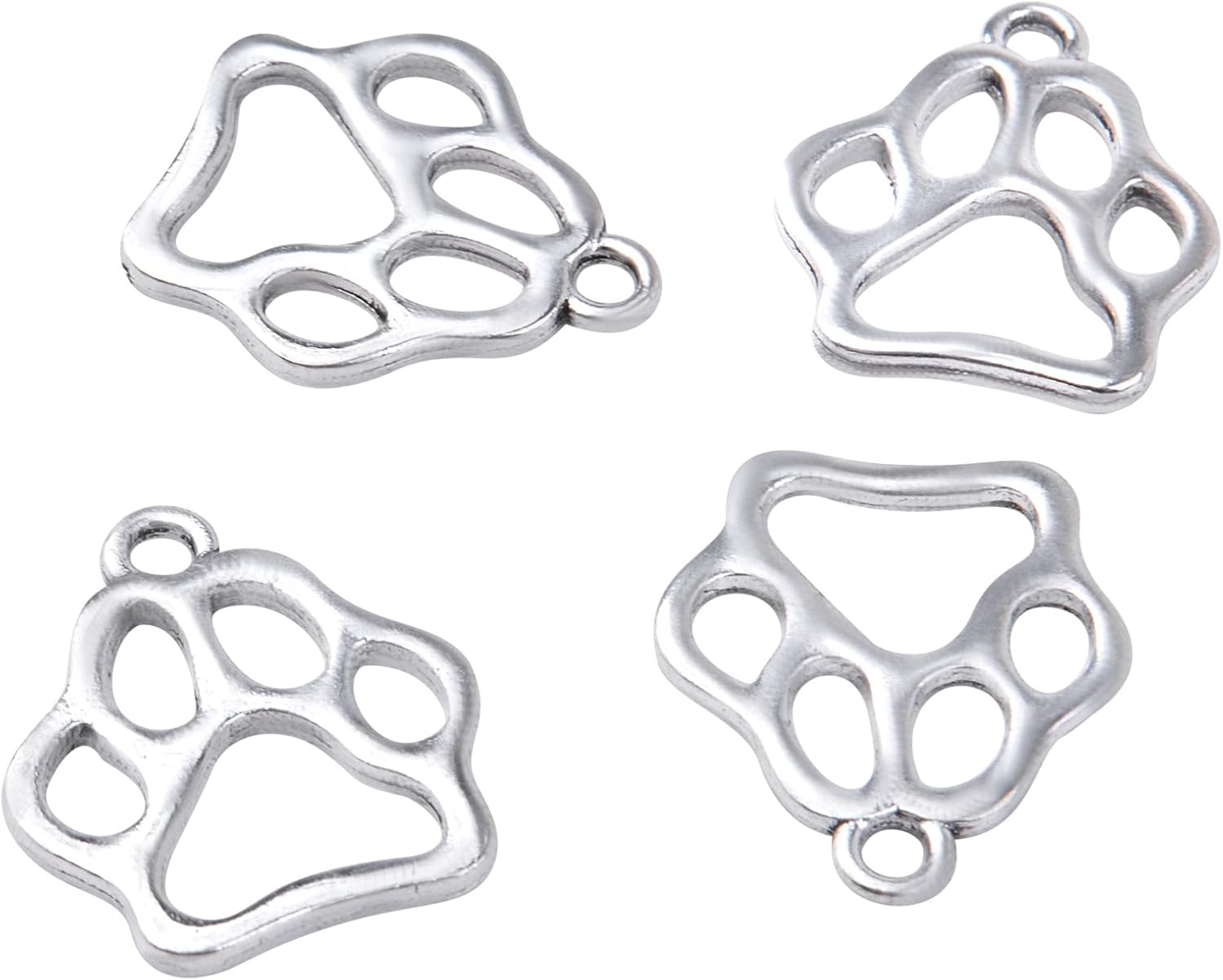 BronaGrand 100pcs Animal Paw Charm Alloy Bear Cat Dog Paw Print Charms Jewelry Pendants for Earring Bracelet DIY Jewelry Making Findings - Image 4