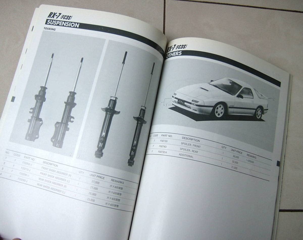 マツダスピード パーツカタログ2002年（パーツリスト）RX7 AZ1【送料込