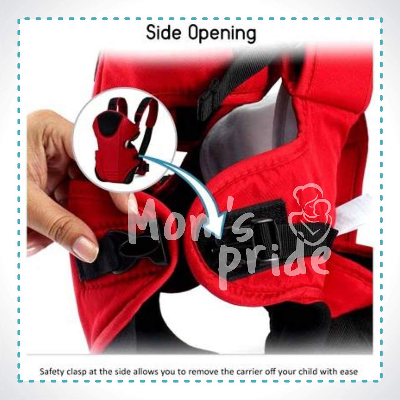 Mom's Pride Toddler 3 In 1 Baby Carrier Ergonomic Adjustable Sling Kangaroo Design Baby Carry Bag Backpack Sling Back Position|Front Position Carrier (Rc),Red - Image 4 thumbnail