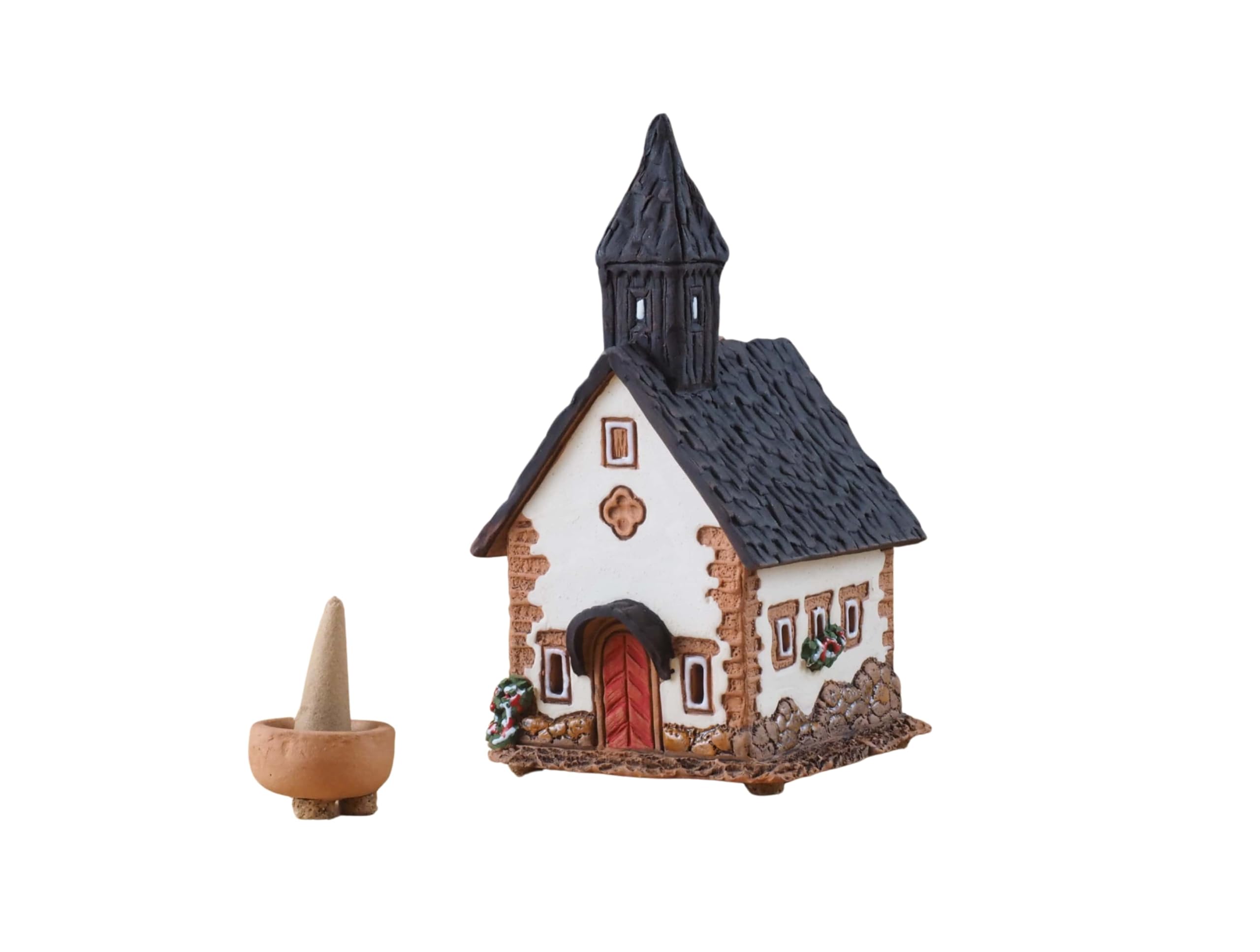 Keramik Räucherhaus, Handarbeit, Künstlerisches Miniatur, Kapelle in Tirol, Italy, R290