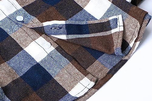 Image of Betusline Boy and Men Button Down Plaid Shirt