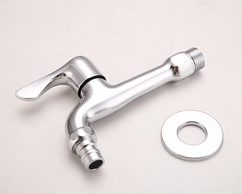 Miniatura 3 de Grifo de latón montado en la pared para lavabo de agua fría, fregona para estanques, grifos de jardín, cromado