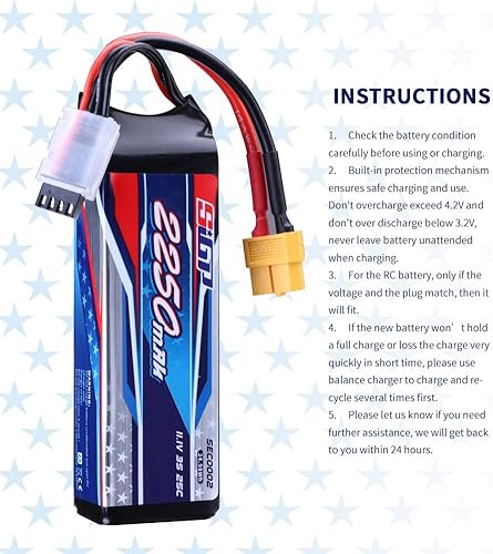 Miniatura 6 de 3S Lipo Batería 2250mAh 11.1V 25C con XT60 Plug para RC Avión Quadcopter Helicóptero Drone FPV Racing Modelo Hobby