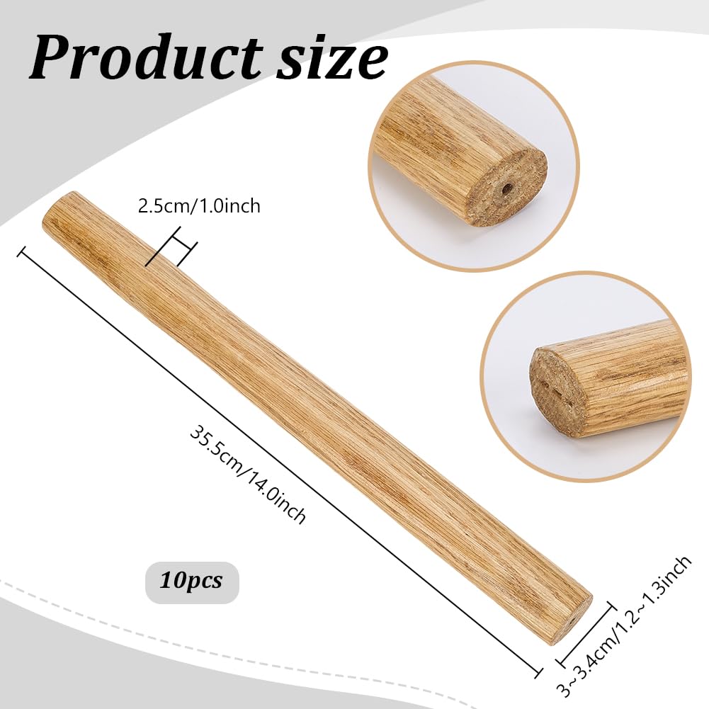 PH PandaHall 10pcs 35.5cm Manche de Marteau de Rechange en Bois Manche Multifonctionnel pour Sledge Hammers Hatchet Axe Tool Projets de DIY Cadeau pour la Fête des Pères