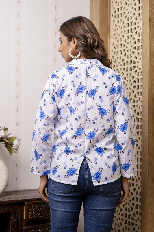 Image of Women's Cotton Floral Printed Summer Coat | Helps to Protect From Sunrays, Dust Pollution, Sunburn, Tanning of Skin | Ideal for Driving, Hot Summers, Traveling