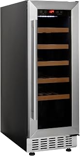 Cookology CWC300SS Freestanding Undercounter Fridge Cabinet 30cm Wine Cooler, 20 Bottle, 60 Litre Capacity, with Digital Temperature Control and Reversible Door - in Stainless Steel