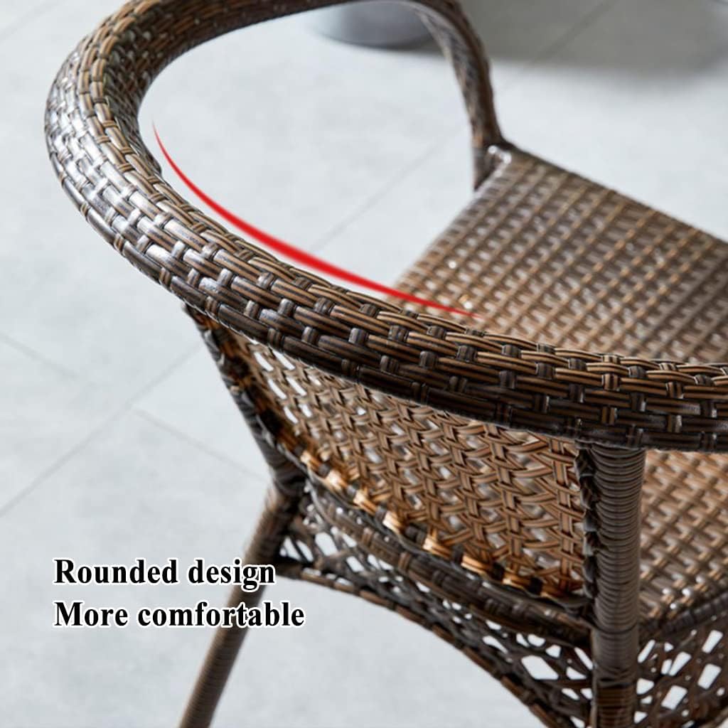 Patio Rattan Chairs, Outdoor Wicker Dining Chair, Garden Balcony Porch Rattan Chair, Ultralight Wicker Seat, Home Indoor Relaxation Chair (Color : Gold, Size : 60 * 45 * 78cm)