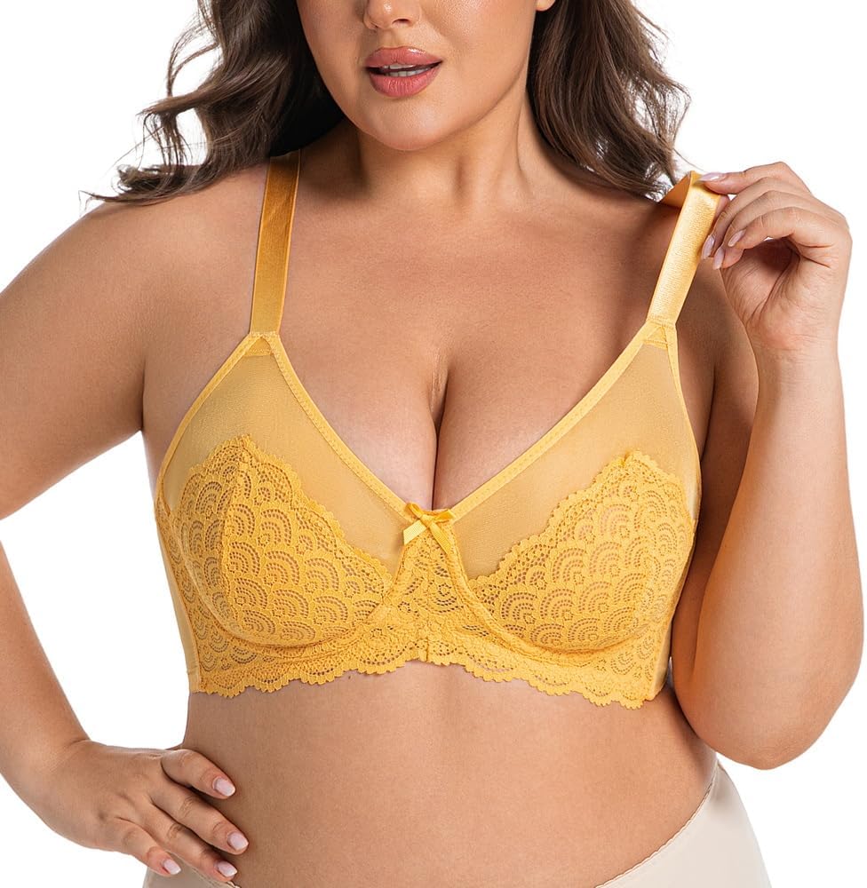 Plus Size Women's Breathable Underwire Lace Bra 4-Row 4-Hook - Image 2