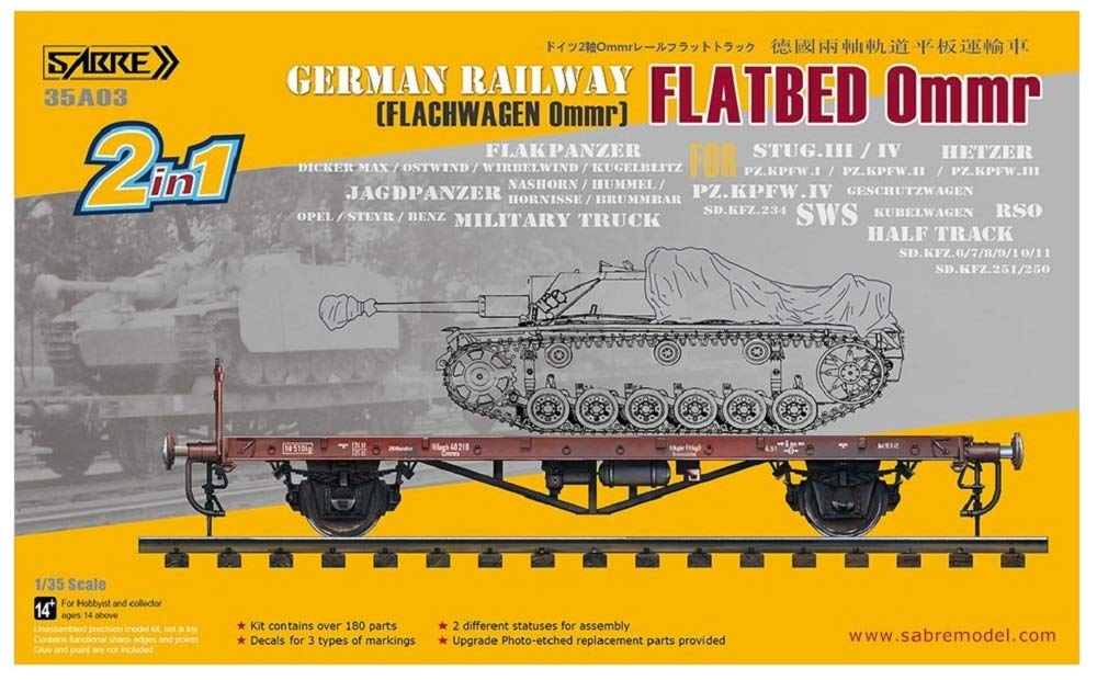 Amazon | サーベルモデル 1/35 ドイツ 平貨車 Ommr (2 in 1) w/線路