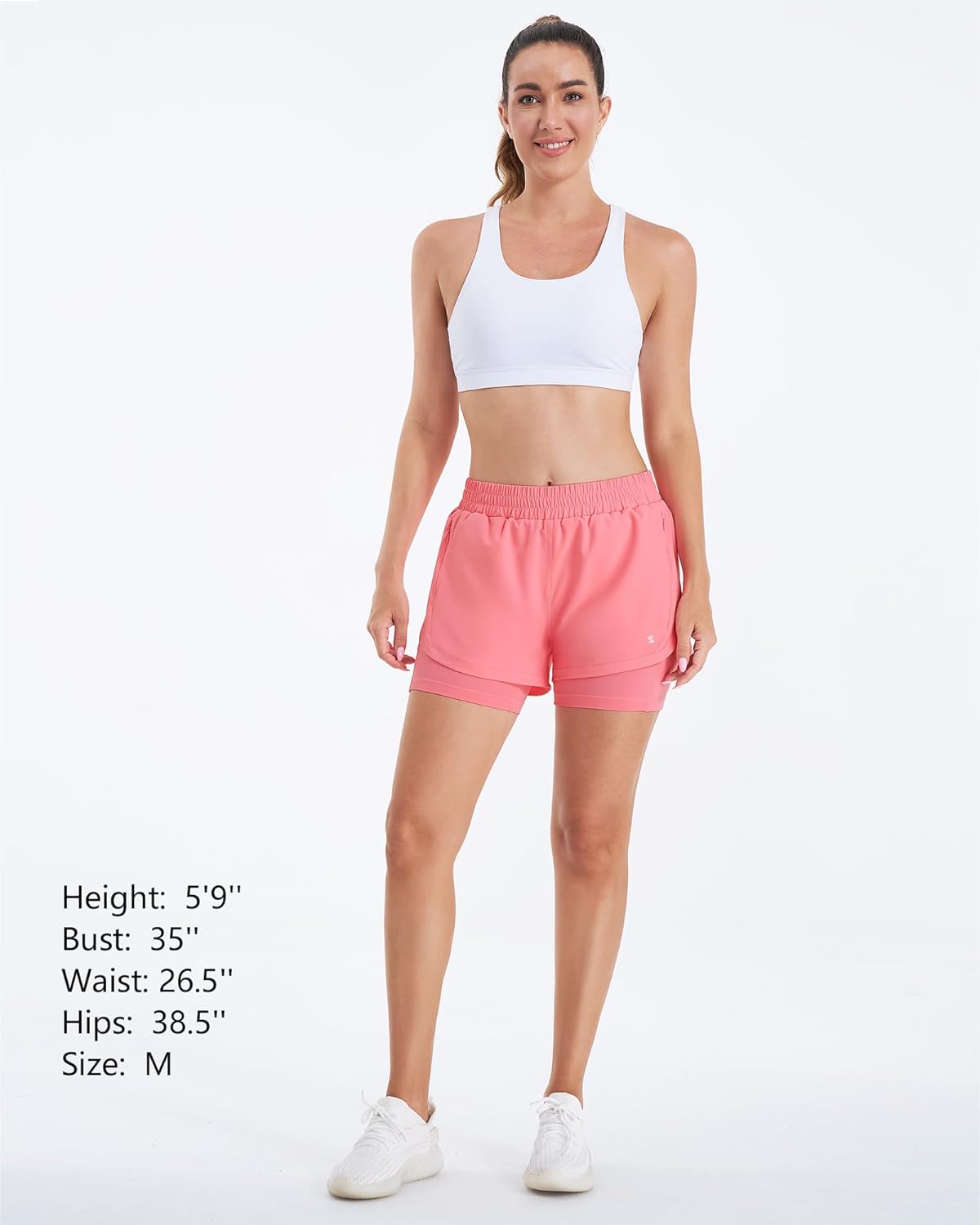 Stelle Women 2 in 1 Running Shorts High Waisted Athletic Shorts Gym Workout Shorts with Liner Zipper Pockets - Image 5