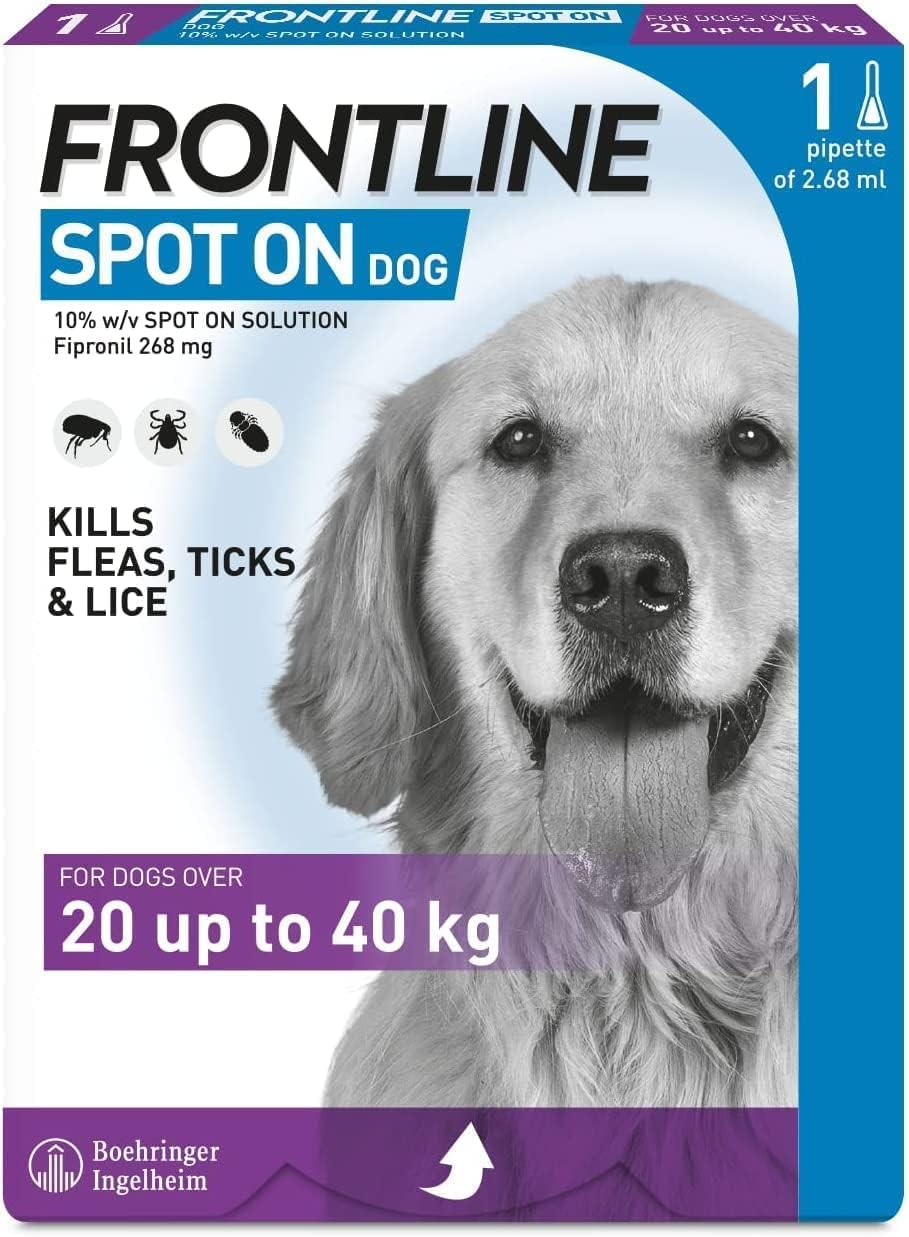 Frontline Spot On Flea Treatment For Dogs 2040kg, 1 pipettes Flea And Tick Treatment For Dogs