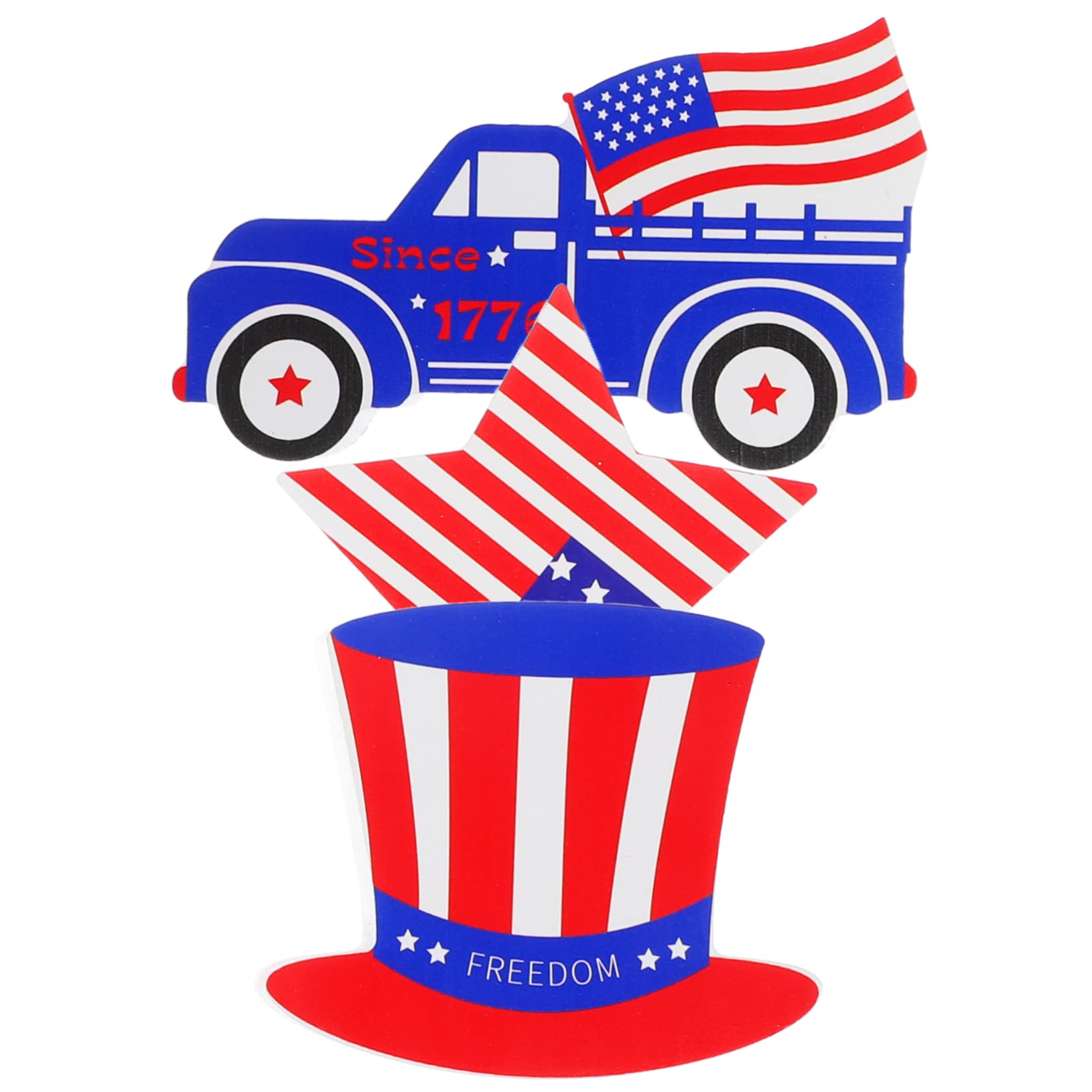 15 Stck. Teiliges Patriotic Holzblock Deko Independence Day Tischdeko mit Amerikanischem Muster Langlebig und Fein Verarbeitet als Partydeko und Fotorequisite
