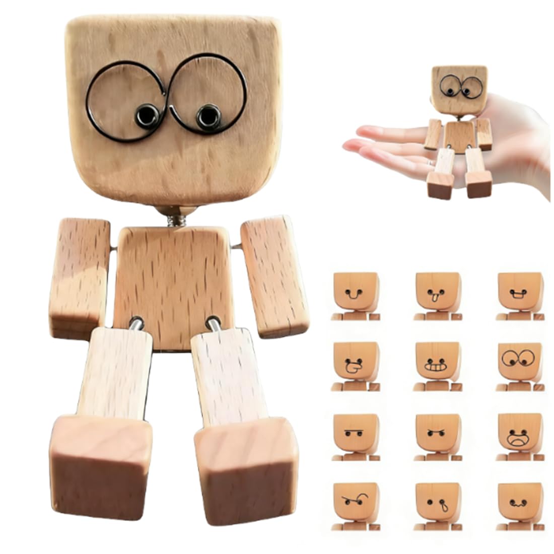 Figura oscillante in legno 12 facce intercambiabili decorazione cruscotto auto scrivania