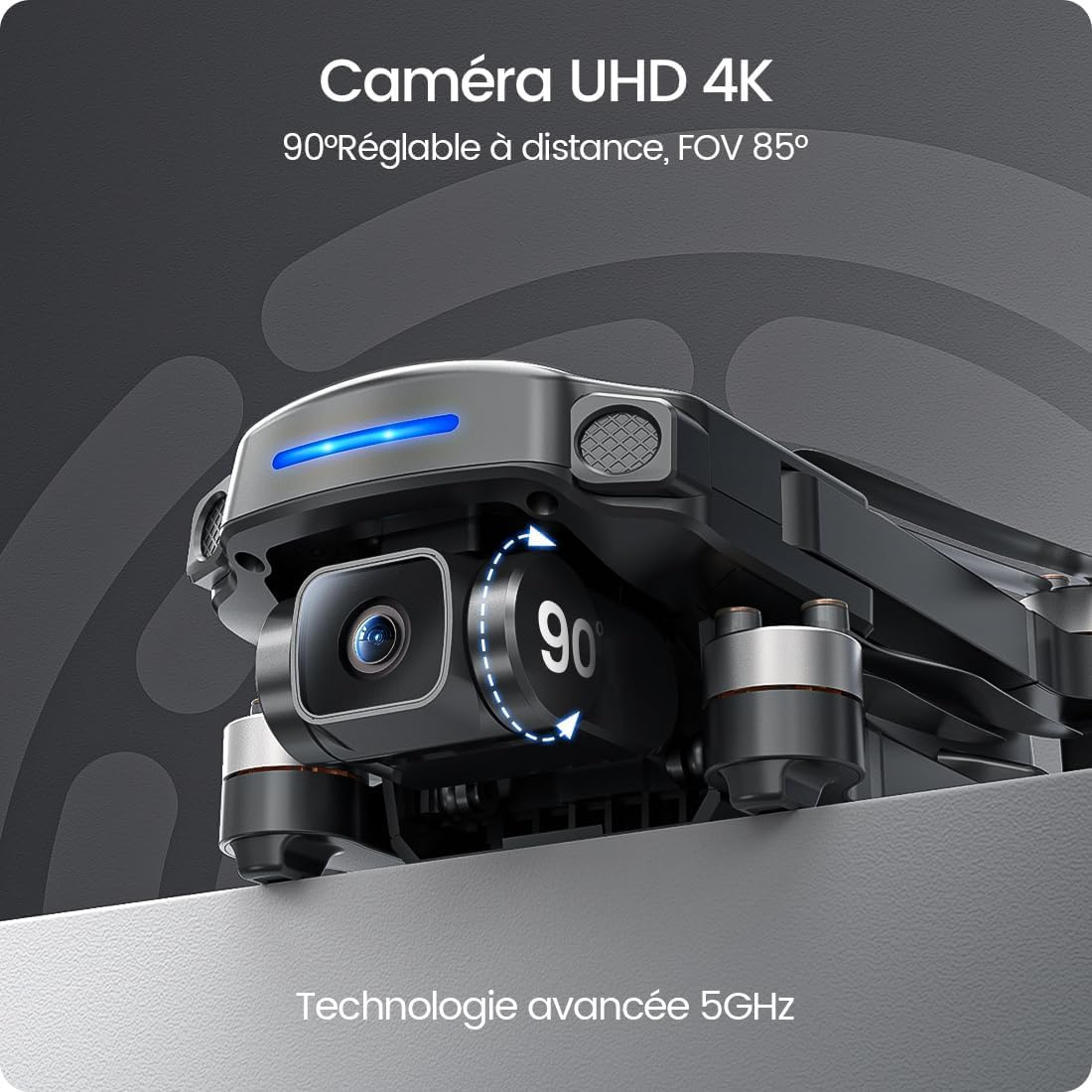 Holy Stone HS360S GPS Drone con cámara 4K UHD para Adultos Principiantes, FPV RC Quadcopter Plegable con Rango de Control 3KM, Motor sin Escobillas, Follow Me, Smart Return Home, Transmisión 5G, 249g