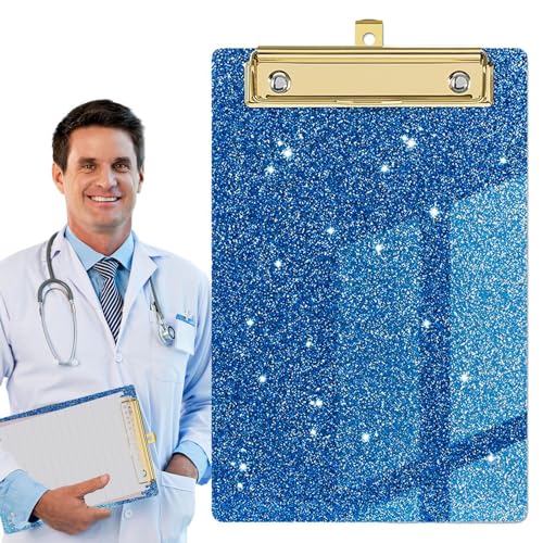 Portapapeles para niños - Portapapeles con purpurina, tamaño carta A6 elegante de perfil bajo y moderno | Portapapeles con clip de metal para niños, estudiantes, profesores, mujeres, artistas | Tabler