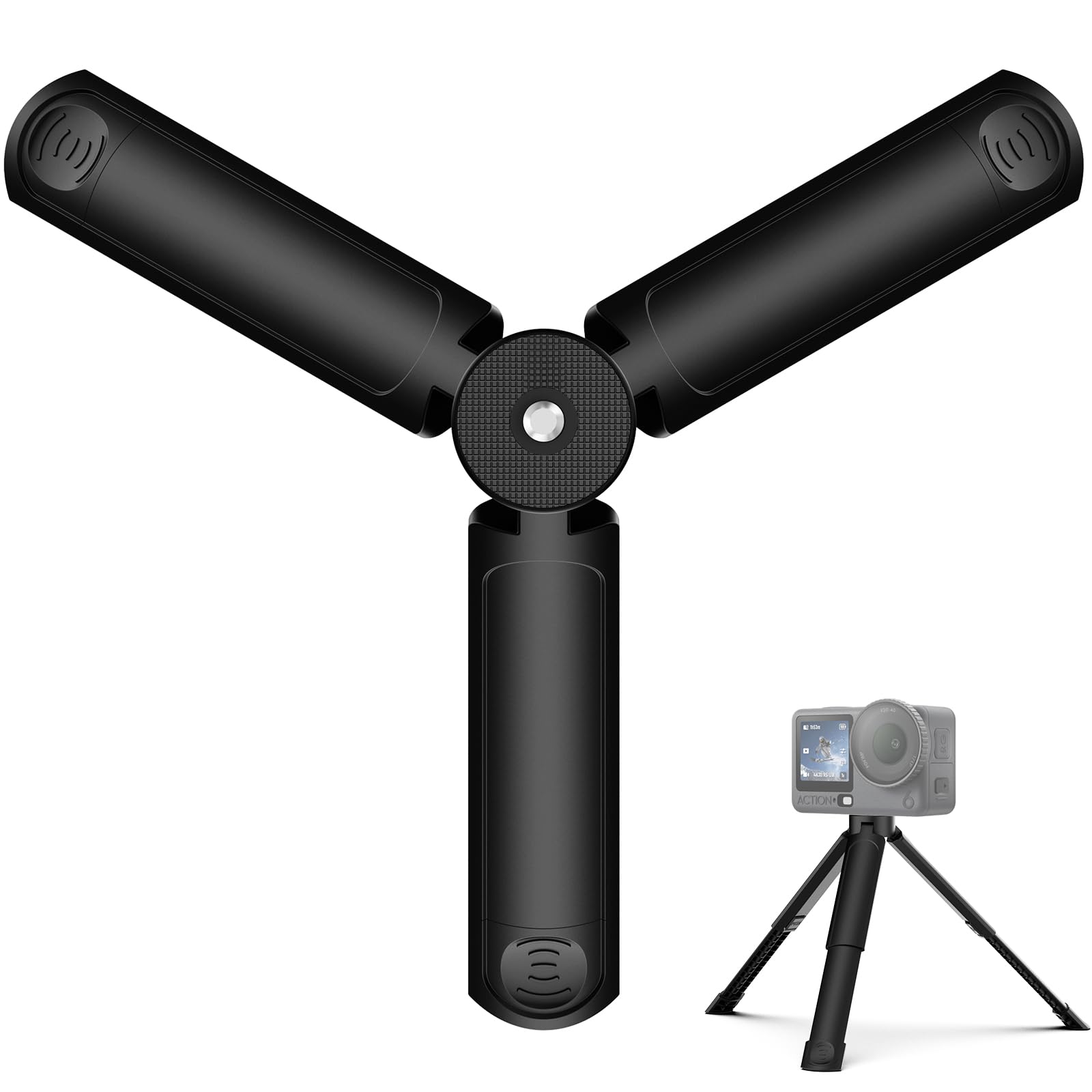 GeeRic Extendable Mini Tripod Compatible with DJI Osmo Action 4/5pro, Stable Portable Pocket Stand Compatible with Insta 360 X, Desk Small Handheld Selfie Stick with 1/4" Screw-image-32