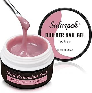 Gel Construction Ongle UV, 15 ML Builder Gel, Base Gel UV Ongles, Gel de Construction Ongle, Ongle Gel pour Renforcement, Extension et Nail Art Manucure DIY(Nude Cover)