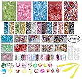 Slime Supplies Kit 63 Pack - Big Slime Making Kit Include Floam Balls Glitter Animal Flower Fruit Slices Fishbowl Beads Paper Sugar - DIY Slime Making Accessories - Slime Making Tools & Containers