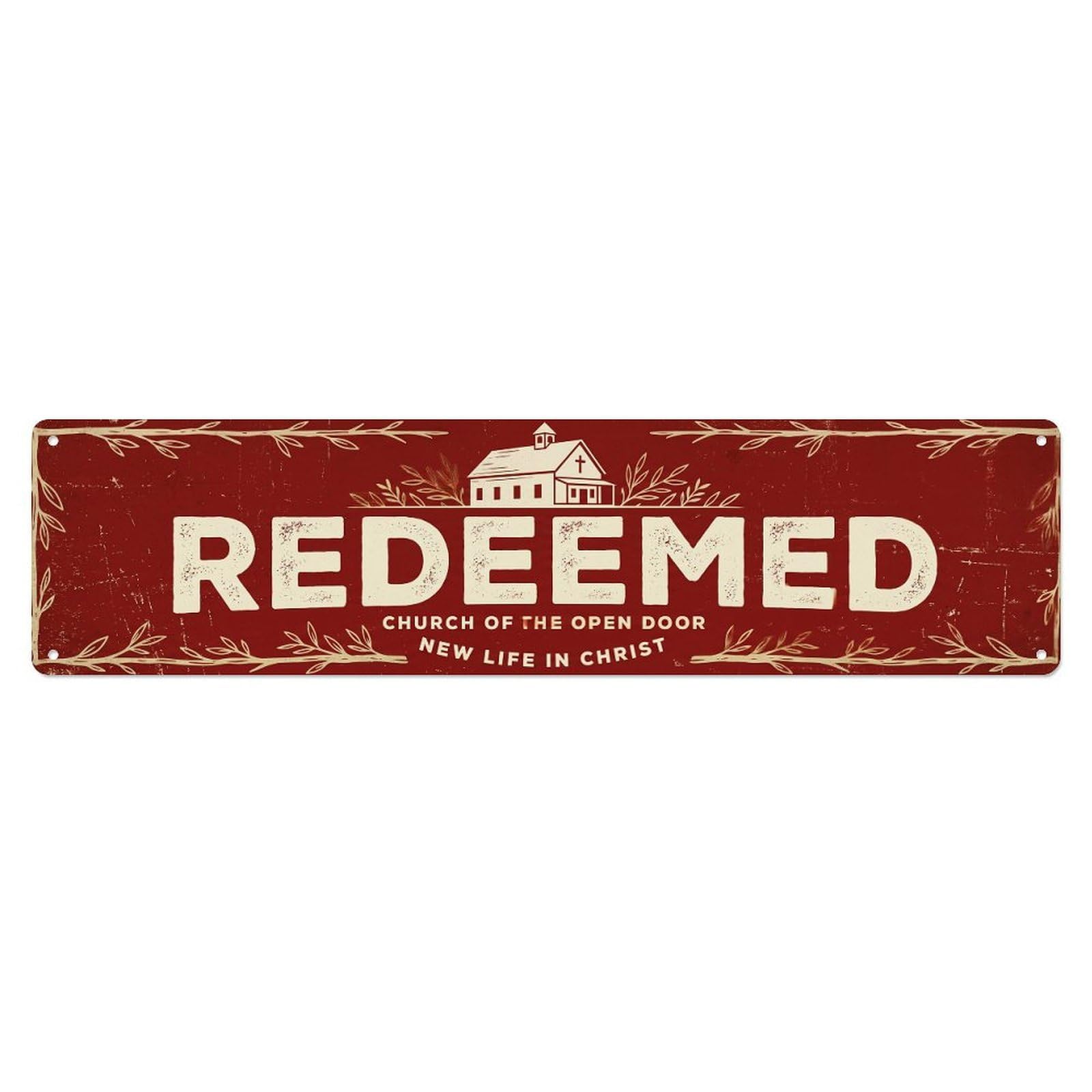 Redeemed Victorious Metal Tin Sign
