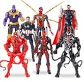 Set of 7 pcs Superhero Toys, Collectible Action Figures 7-Inch Gift for Kids and Fans Obsessed with Character Collections, Super Hero Series Exclusive Figure Set