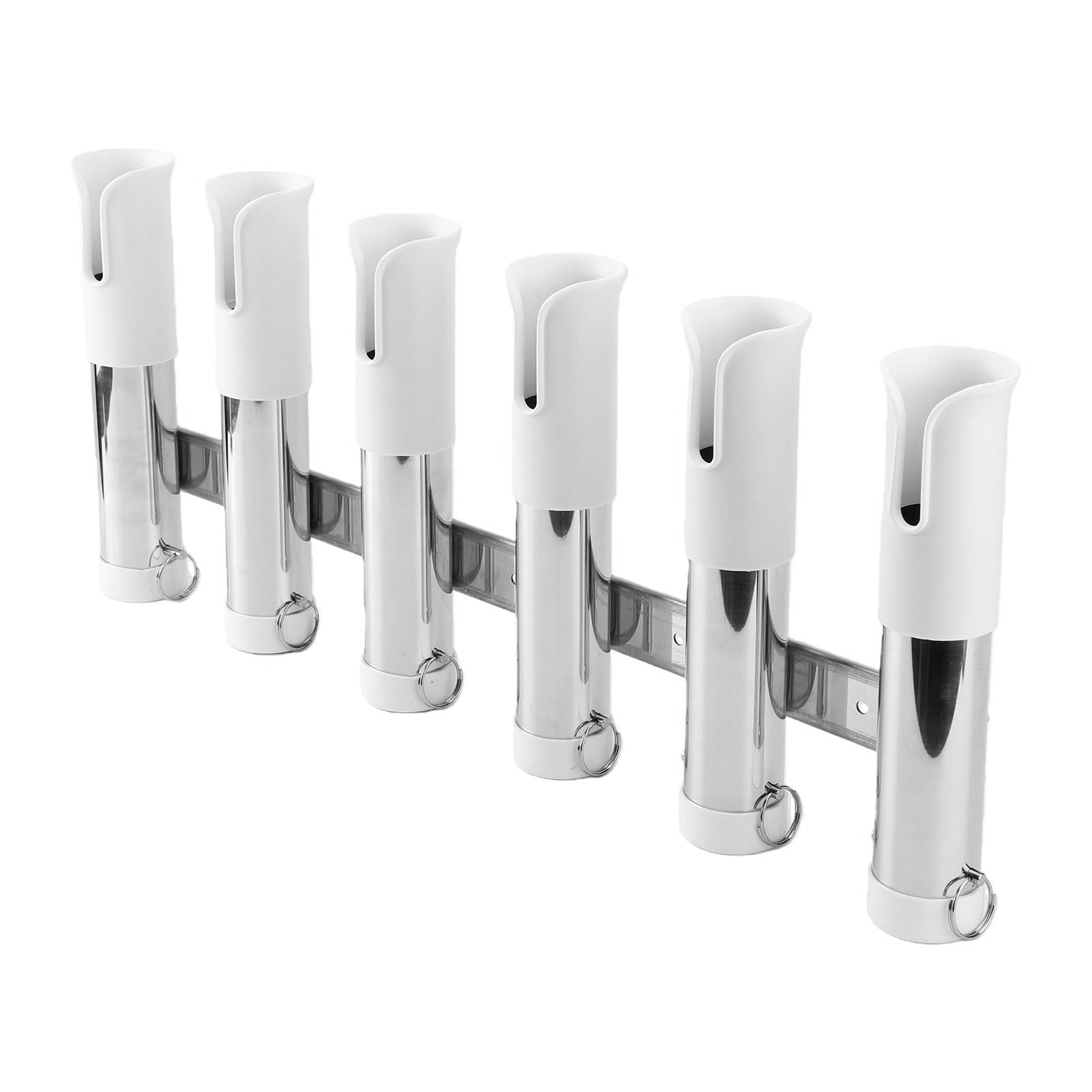 Tnfeeon Portacanne da Pesca in Acciaio Inossidabile 316 a 6 Tubi Design di Sicurezza con Bordo Arrotolato con 6 Tubi in PVC per Barche Camion Stoccaggio Kayak