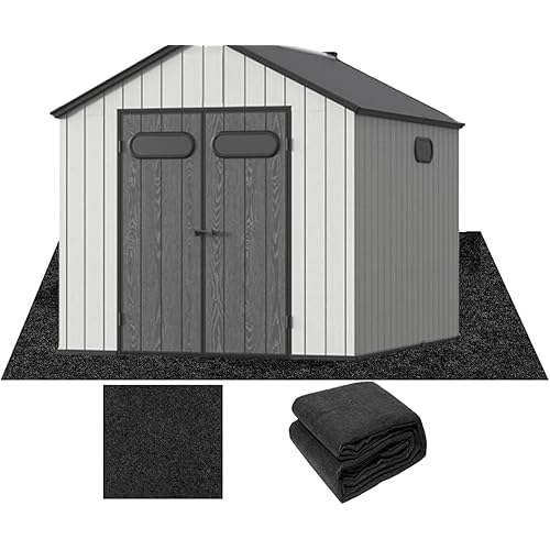 7.5 x 7.5 ft Outdoor Storage Shed Floor Mat Waterproof Outdoor Carport Mat 3MM Thickened Soft Patio Furniture Mat Washable with Non Slip Backing, Storage Shed Not Included