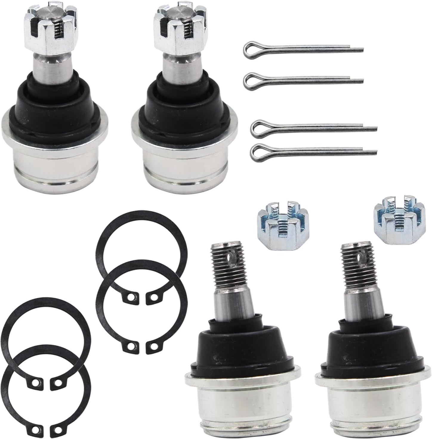 Ball Joint Kit Compatible with Rancher 350/420/400, Foreman 450/500, Rubicon 500, Rincon 650/680, Pioneer 500-1000 – Replaces OEM 51375-HP5-601 & 51355-HN0-A01 – Upper/Lower ATV Ball Joints
