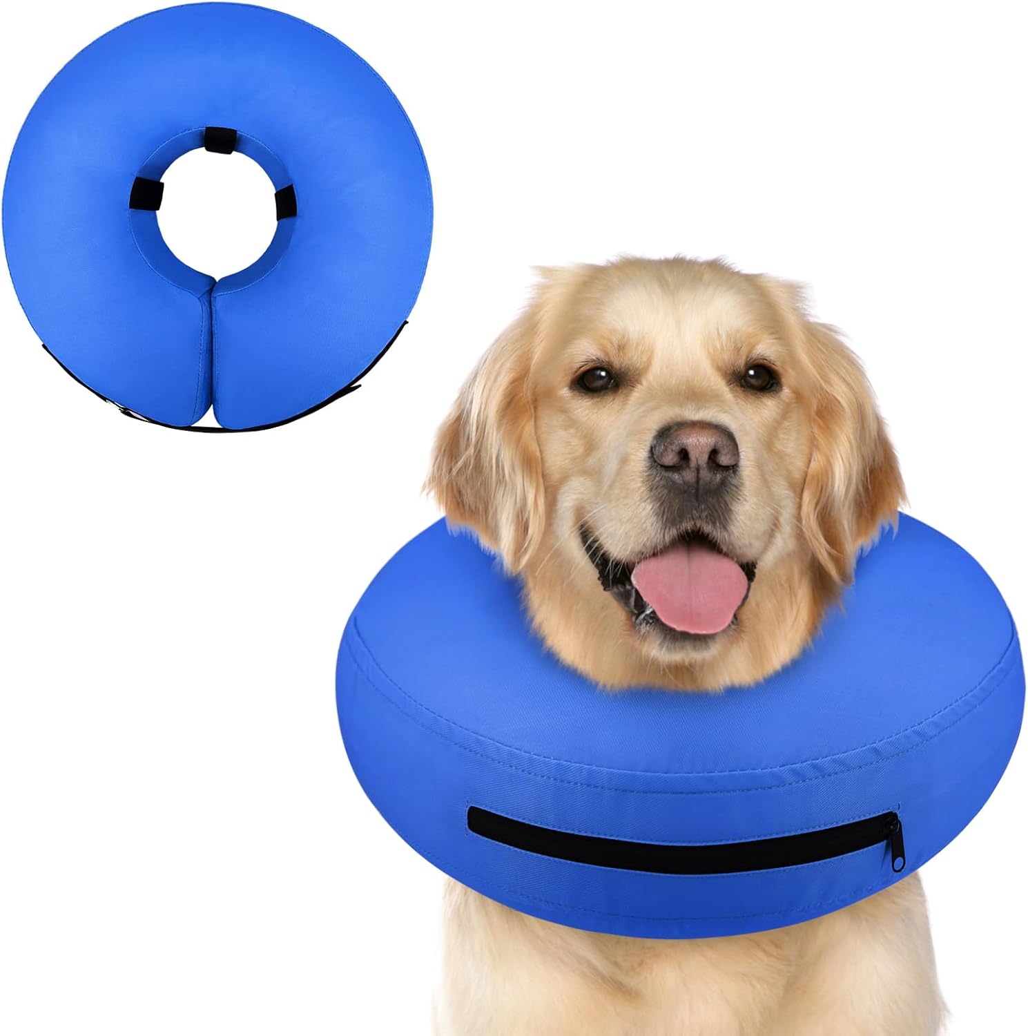Supet Inflatable Dog Cone for Dogs to Stop Licking, Dog Neck Donut Collar Recovery E Collar to Stop Licking, Soft Dog Cone for Small Medium Large Dogs