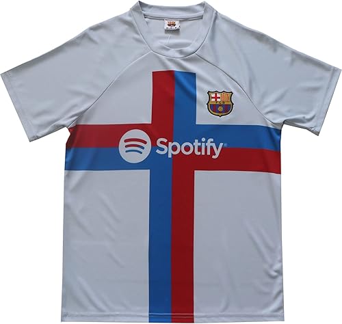 Miniatura 4 de CEKFAX Conjunto de calcetines cortos de fútbol de Barca Third #9 de Lewandowski 20222023 para niños, tallas juveniles