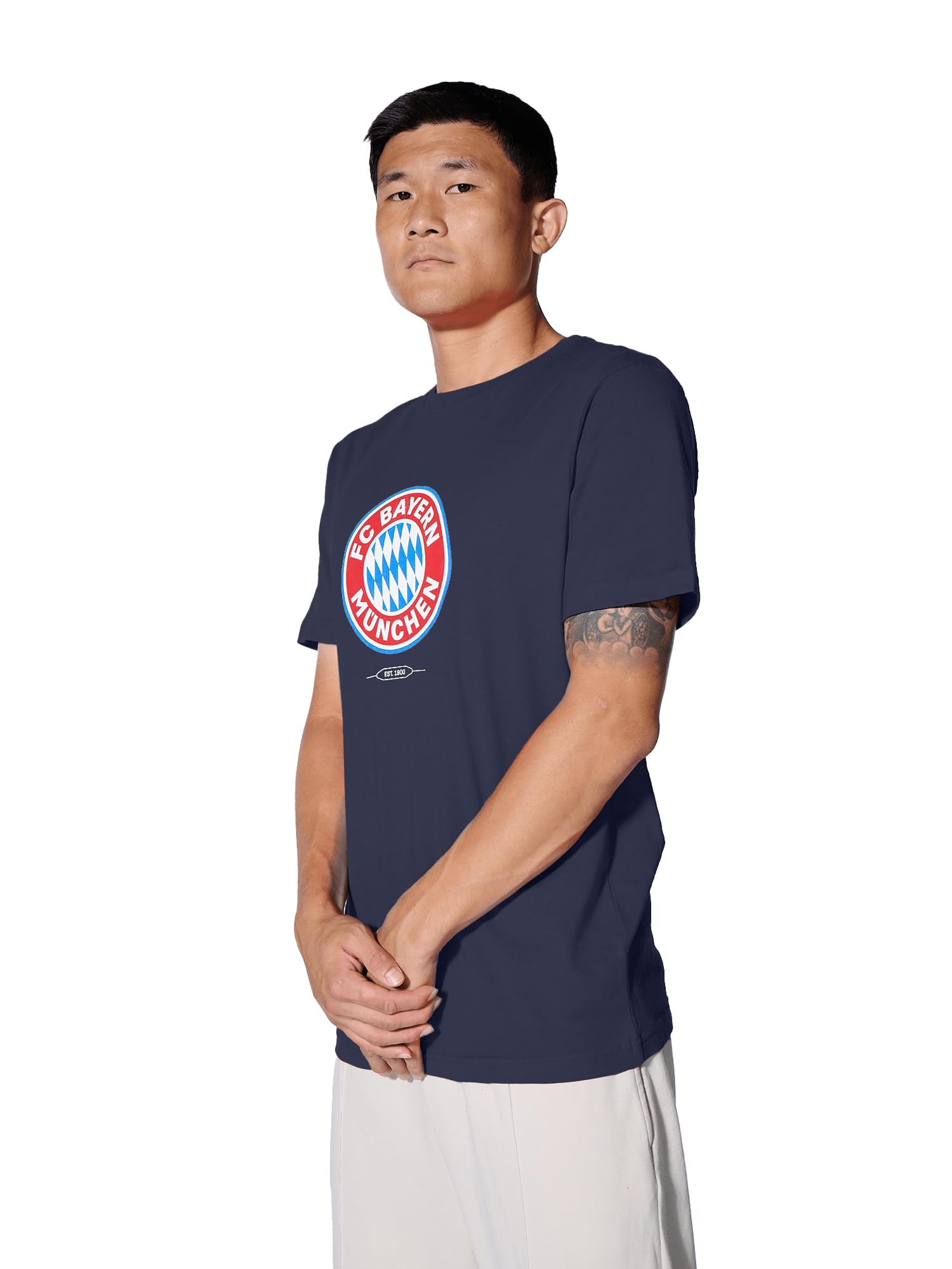 Fc Bayern München Men's Navy Essential T-Shirt
