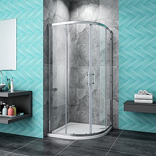 MYB Quadrant Shower Enclosure 800x800x1850mm Sliding Shower Door 6mm Upgrade Tempered Clear Glass Easy Clean Nano