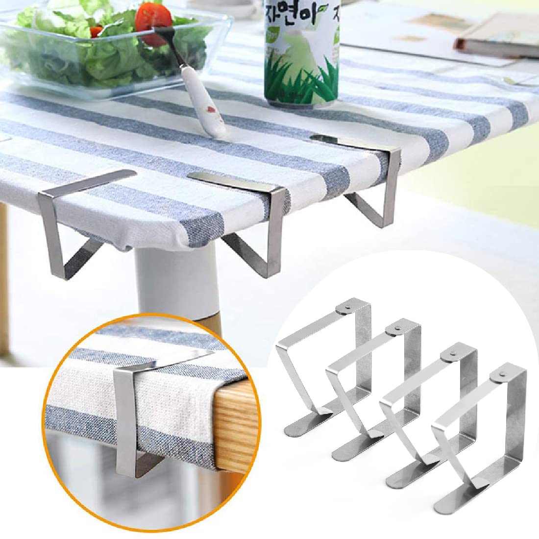6 Clip Ferma Tovaglia In Acciaio Inox - Grandi 8x7cm, Per Picnic, Feste E Tavoli All'Aperto - Foto 11