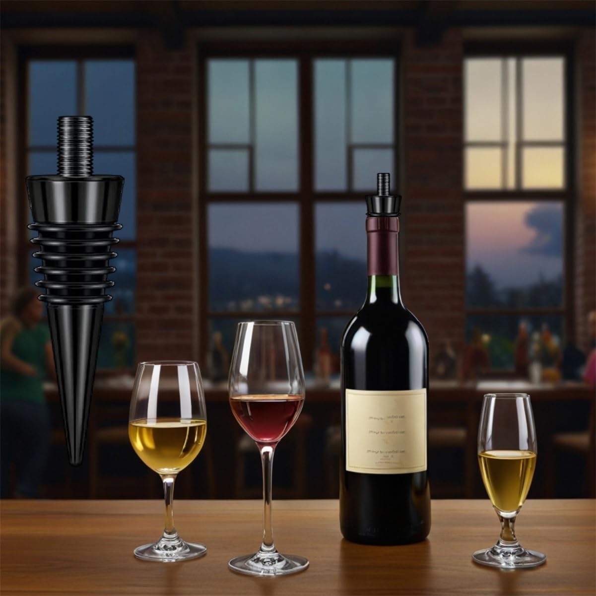Tapón for Botella De Vino De Acero Inoxidable – Conservador De Vino Reutilizable Hermético Al Vacío, Tapón De Vino con Diseño De Tornillo Creativo for Bar, Hogar Y Fiesta(5 pcs)