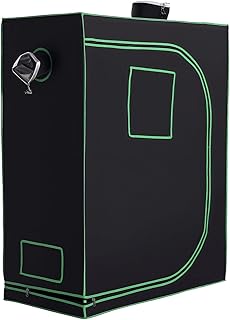 Outsunny 600D Oxford Hydroponik-Zelt mit 3 verstellbaren Lufteinlässen und Fenster, Indoor-Hydroponik-Gewächshaus mit Kabelloch, 120x60x150 cm, Schwarz